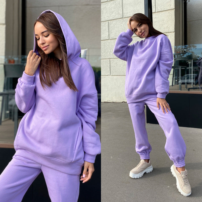 Hooded Sweatshirt Casual Two-Piece Set