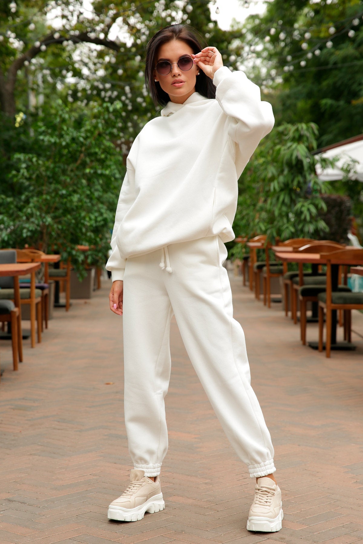 Hooded Sweatshirt Casual Two-Piece Set