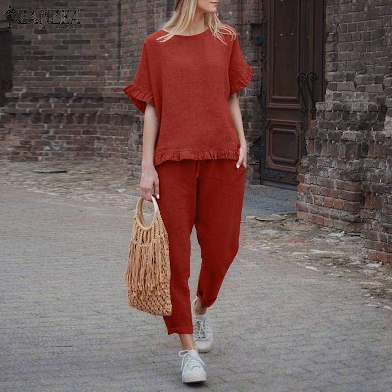 Plus Size Chinese Style Casual Pants Suit