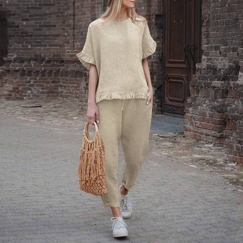 Plus Size Chinese Style Casual Pants Suit