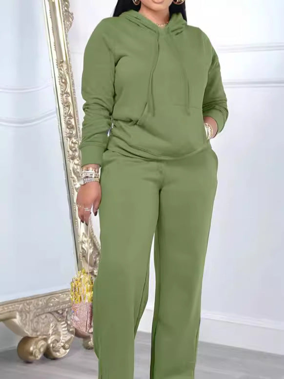 Casual Street Style Sweatshirt and Pants Set