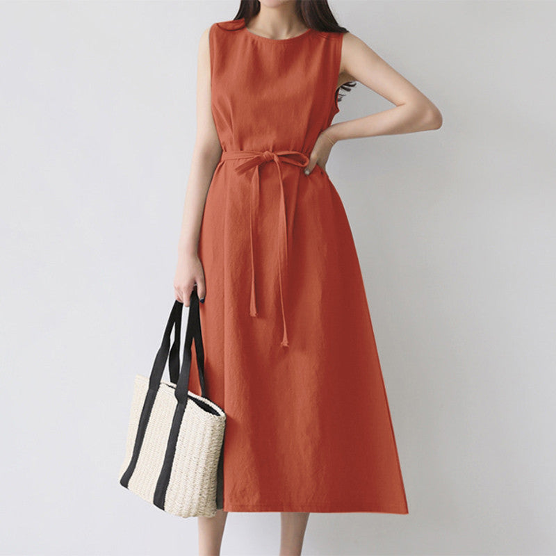 Bohemian Sleeveless Belted Long Dress