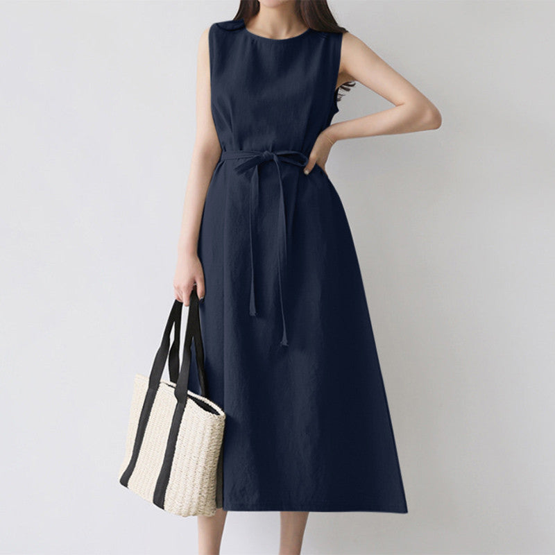 Bohemian Sleeveless Belted Long Dress
