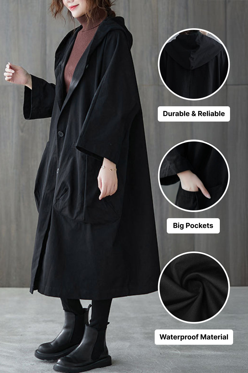 One Size Fits All Oversized Water Resistant Windbreaker Jacket