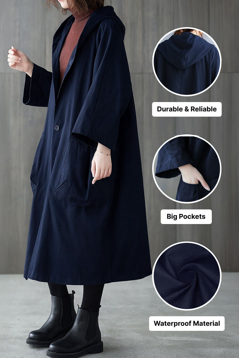 One Size Fits All Oversized Water Resistant Windbreaker Jacket