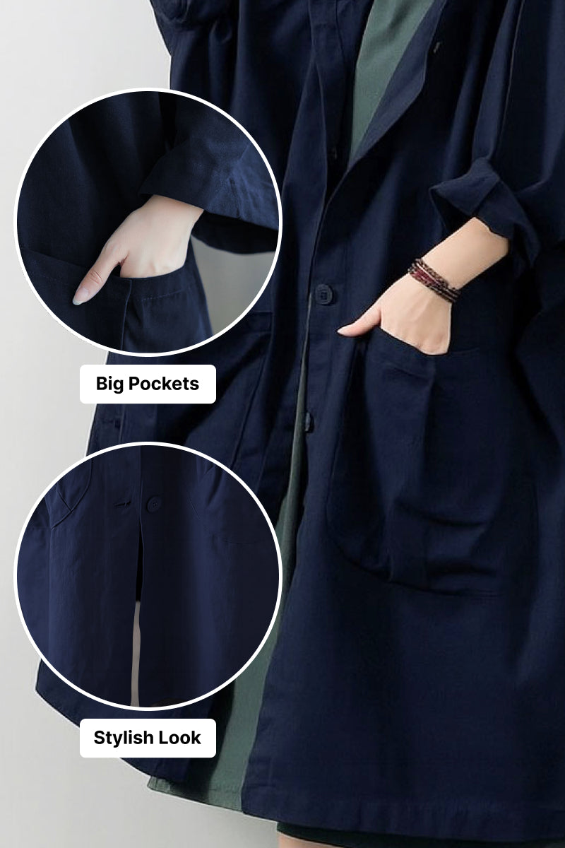 One Size Fits All Oversized Water Resistant Windbreaker Jacket