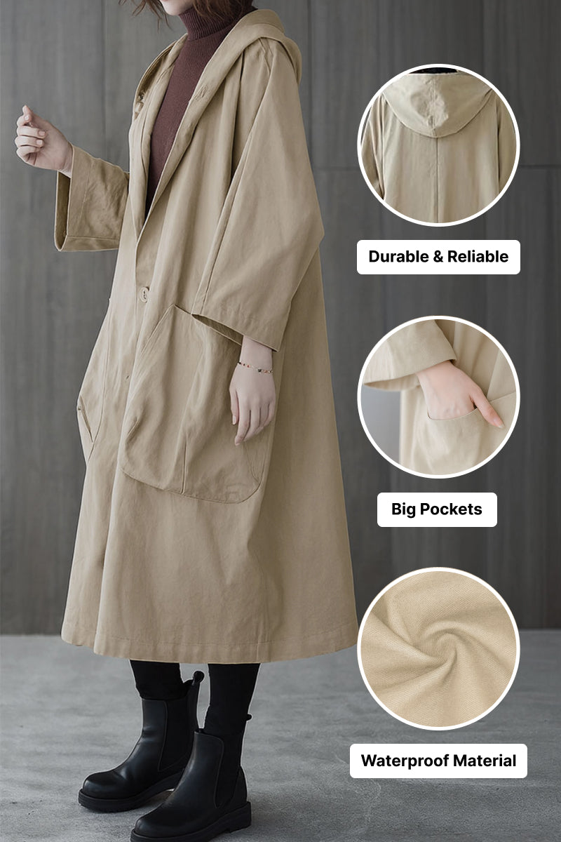 One Size Fits All Oversized Water Resistant Windbreaker Jacket