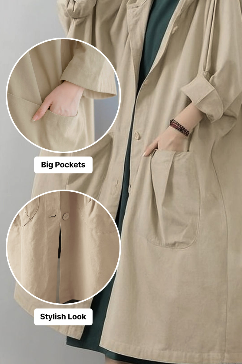 One Size Fits All Oversized Water Resistant Windbreaker Jacket