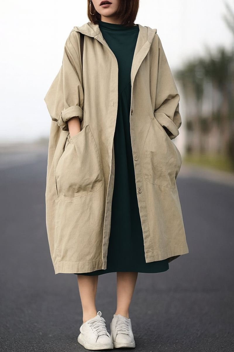 One Size Fits All Oversized Water Resistant Windbreaker Jacket