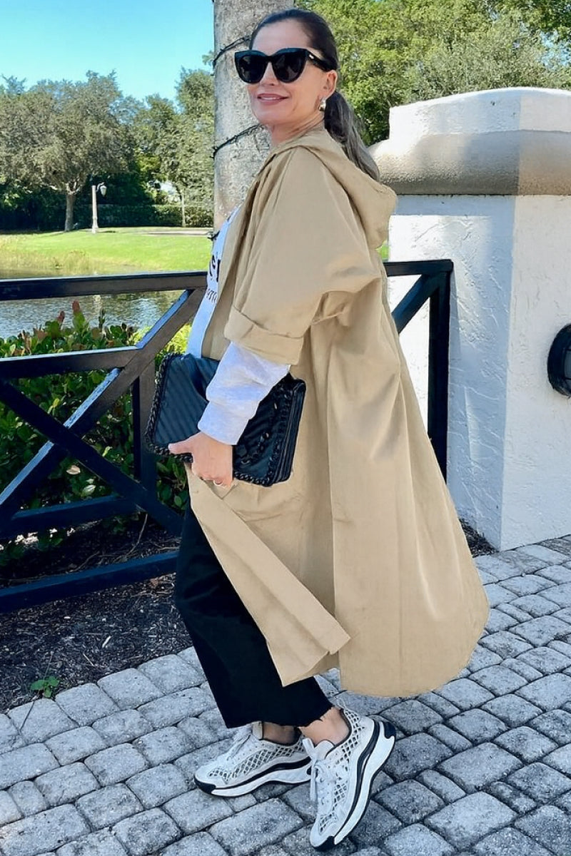 One Size Fits All Oversized Water Resistant Windbreaker Jacket