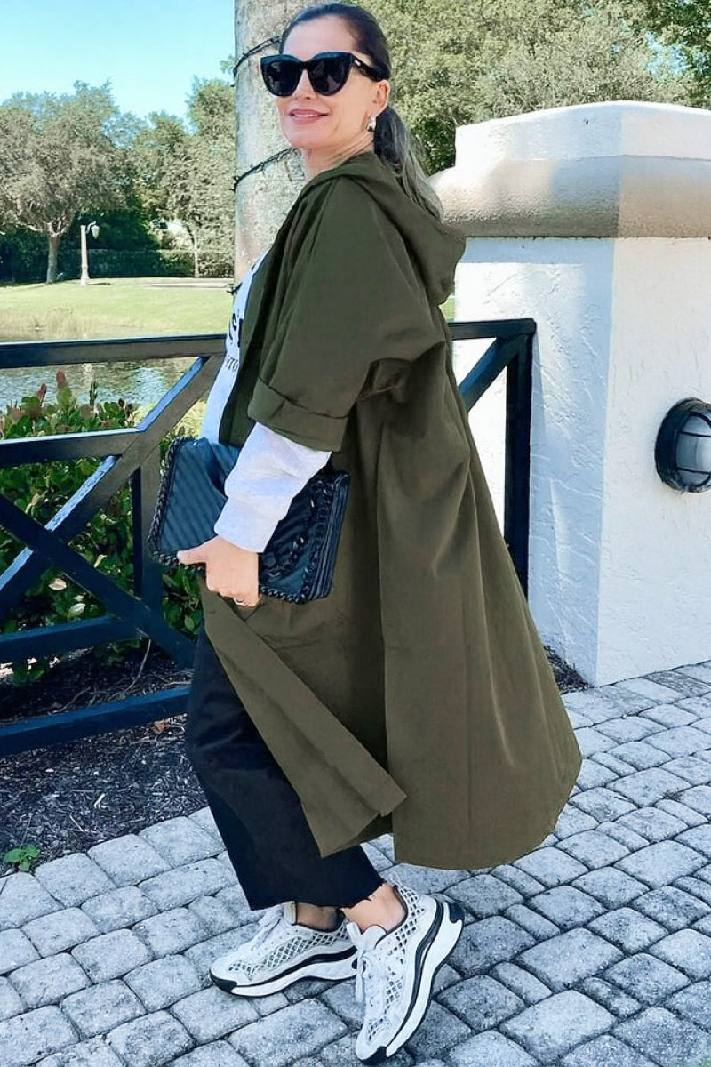 One Size Fits All Oversized Water Resistant Windbreaker Jacket