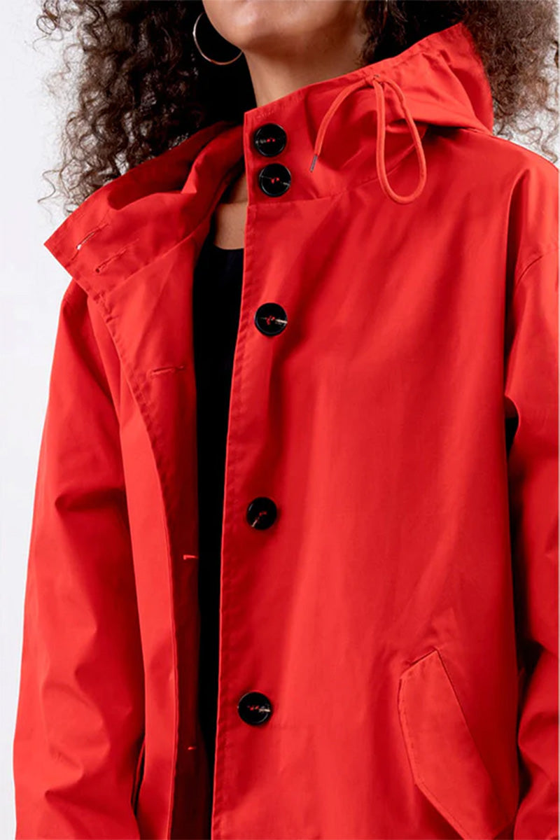 Water Resistant Oversized Hooded Windbreaker Rain Jacket