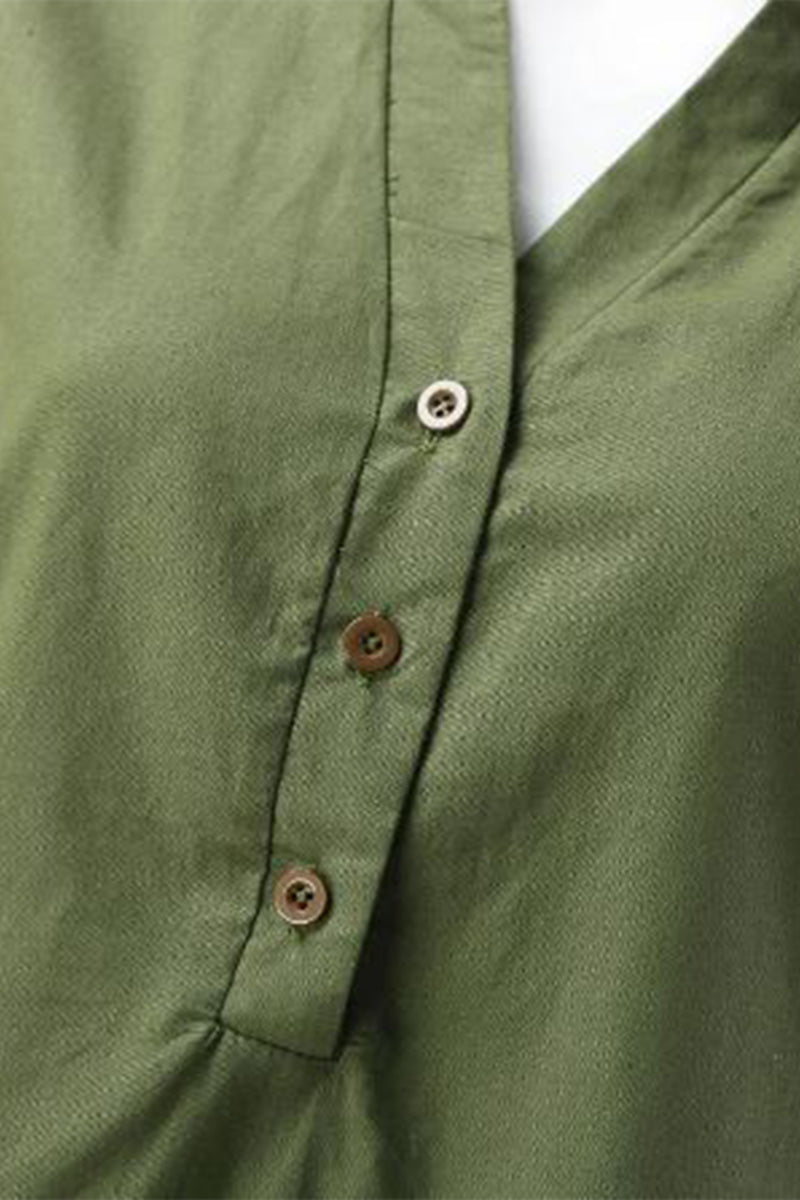 Dressed-up Casual: Short-Sleeved V-neck Top &amp; Wide Trouser Suit